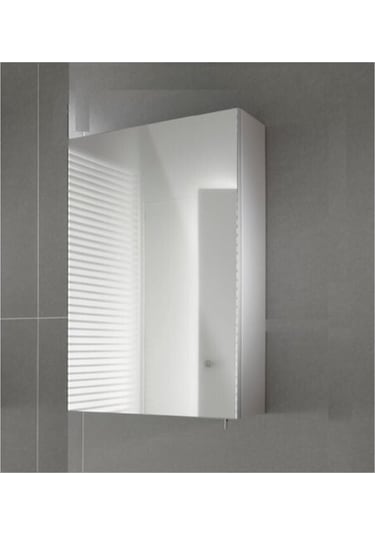 Taç-dek Tek Kapaklı %100 Suntalan Aynalı Banyo Dolabı Üst Modülü Beyaz