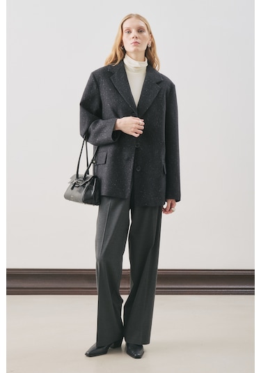 Manuka Norrıs Yün Blazer Ceket Dark Grey Melange Dark Grey Melange