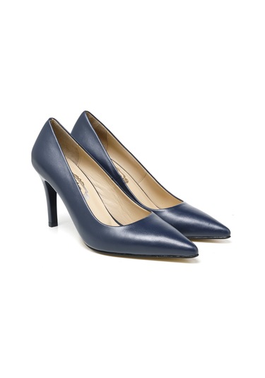 Topuklu/ Stiletto Kadın Rc-4001 Deriden Lacivert Lacivert