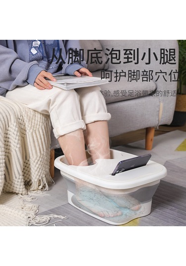 Yifomall Evde Taşınabilir Koyu Silikon Katlı Kaldırımlı Masajlı Ayak Banyosu Kapaklı Katlanabilir Ayak Yıkama Kaseği Yeşil Kapaklı Yeşil