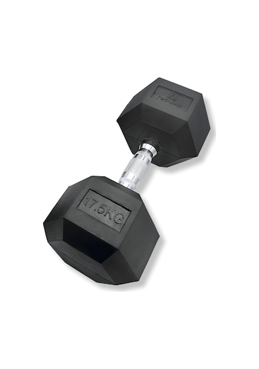 Rebuwo 17.5 KG 1 Adet Hex Dambıl Kauçuk Altıgen Dambıl Hex Dumbbell