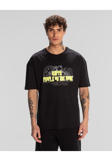 Kappa Logo Fred Erkek T-shirt-siyah Siyah