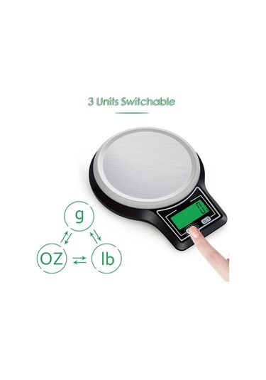 Createtech Terazisi Terazisi Tavası Tartım Paslanmaz Mutfak Gıda Elektronik Dijital Çelik Rt Siyah