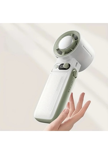 Xuweiwei Siyah Yüksek Hızlı Soğutmalı El Tipi Fan Led Ekranlı Taşınabilir Hafif Açık Hava Kamp Seyahat Yaz Serinletici Vantilatör