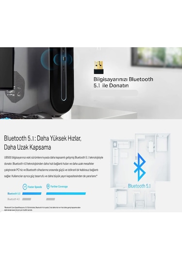 Mkey Bluetooth 5.1 USB Adaptör Dongle Wifi Bluetooth Bağlantı