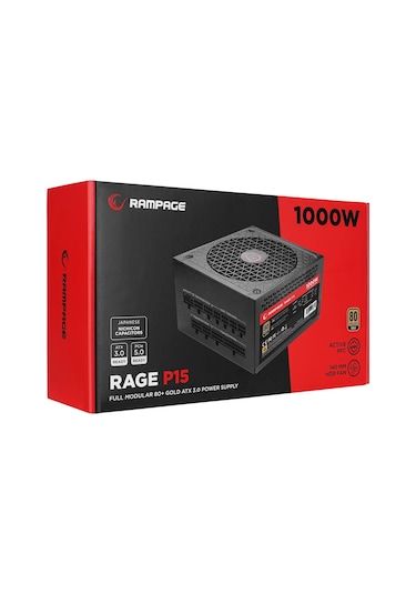 Rampage RAGE P15 1000W 80+ Gold APFC HDB Fan ATX3. Güç Kaynağı