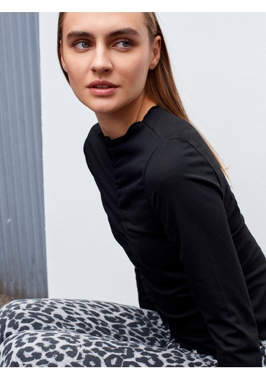 Dilvin 32112 Büzgülü Top-siyah Siyah