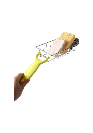 Hombey 201 Paslanmaz Çelik Tek Katlı Lavabo Rakası, Havlu Çubuğu & Kanca, Su Akış Delikleri İle Hızlı Kurutma, Mutfak/butik Ambalaj Gümüş