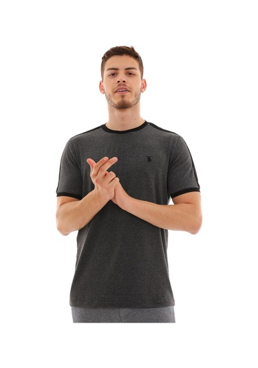 T8584 Dewberry Erkek T-shırt-antrasit Antrasit