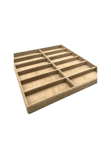 Yerli Üretim Havana Model Süet Kumaş Sütlü Kahve Renk 38cm /36 Cm Gözlük Sergileme Çekmece Içi Stand Çok Renkli