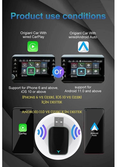 Global Carplay Bluetooth+wifi Android İos Uyumlu Otomatik