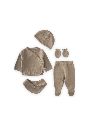 Cigit Organik Hastahane Çıkışı Bebek Takımı 0-3 Ay Vizon Vizon