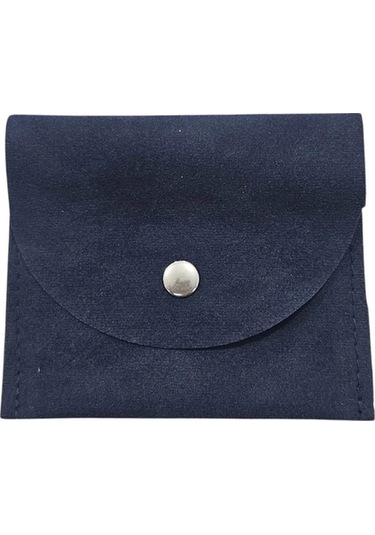 Kadife Süet Zarf Kese Lacivert 50 Adet 8x10 Boy Takı, Altın Kesesi Çıtçıtlı