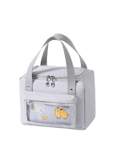 Şık Ve Dayanıklı Isı Yalıtımlı Yemek Çantası, Okul Ve Ofis Kullanımı İçin Pratik Beslenme Çantası Gri