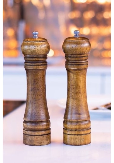 2'li Set Masterchef Tuz Karabiber Değirmeni Baharat Öğütücü Ceviz