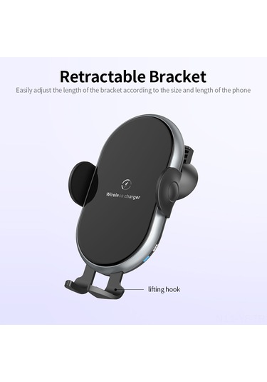 Yifomall X366 Araç Kablosuz Şarj Tutucu: Otomatik Motorlu Algılama, 10w Hızlı Şarj, 360 Döner, Gri Abs+silika Jel