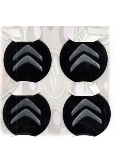 Jant Göbeği Arma Citroen Alüminyum 60Mm. 4'Lü Set Siyah