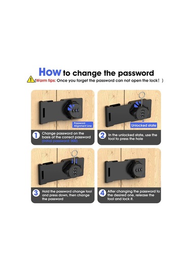 Ofis Dosya Dolabı Kilidi Siyah İçin Anahtarsız Dolap Kombinasyon Mandalı