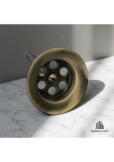 İsaoğlu Yapı Antik Gold Lavabo Gideri Eskitme Süzgeç Antik Gold Vida Dahil Gold Altın