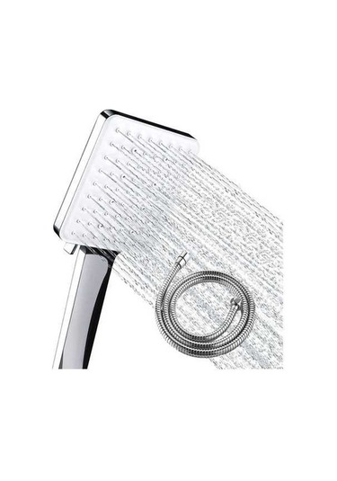 Pazly 6 Ayarlı Yüksek Basınçlı El Duş Başlığı, 4.9ft Hortumlu Yağmur Spreyi, Krom Gümüş