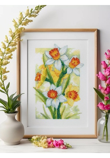 Rıolıs Bahar Işıltısı Nakış Seti. Nergisler 21x30cm 2189 231045441