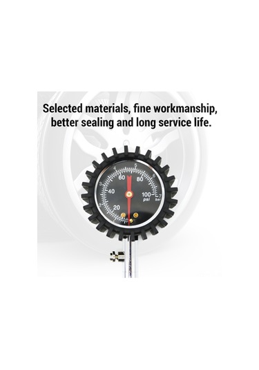 Suofeng 0-100 Psı Metal Lastik Basınç Ölçer, 165mm Hava Hortumu İle Otomobil Lastik Basınç Monitörü