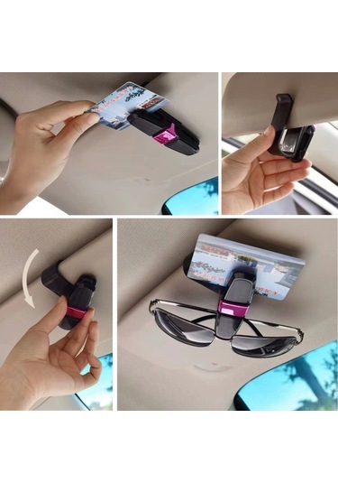 Ceylan Adam Araç İçi Güneşliğe Takılan 2'li Gözlük,kart,para Takmalık Aparat