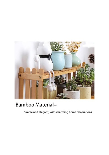 Ofis Masaüstü Depolama Rafı Bambu Çiçek Ekran Stand Bitki Rafları Dekoratif Depolama Rafı Çalışma Oturma Odası Ahşap