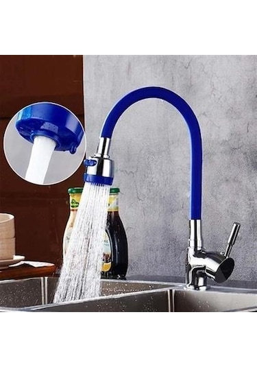 Buffer Oynar Başlıklı Tasarruflu Kubar Musluk Borusu Ve Başlığı Mavi