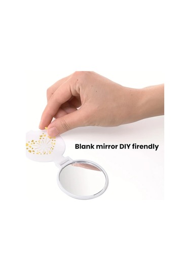 Willowhaven 10 Adet Beyaz Makyaj Aynası, Taşınabilir Yuvarlak Kompakt Çerçeveli Seyahat Aynası Beyaz