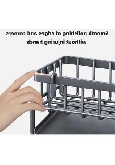 Pazly Beyaz Kendinden Boşaltmalı Lavabo Rafı - Paslanmaz Çelik Mutfak Drenajı Organizatörü Beyaz