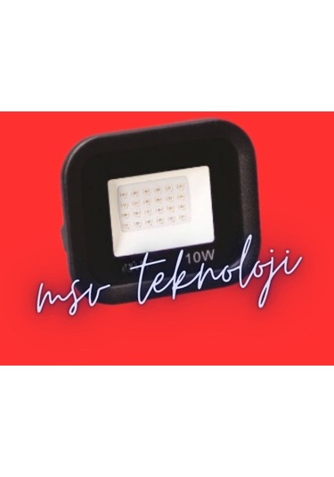 220 Volt 10 Watt Kırmızı Işık Slim Led Projektör Ip65