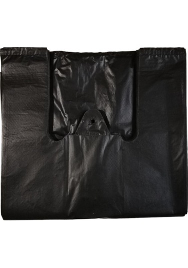 Kalbi Ticaret Siyah Poşet Kalın Orta Boy 28 x 50 CM 1 KG Hışır Atlet Poşet