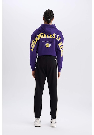 DeFactoFit NBA Los Angeles Lakers Kalın Jogger Eşofman Altı Standart Fit Cepli D8491AX25SPBK81