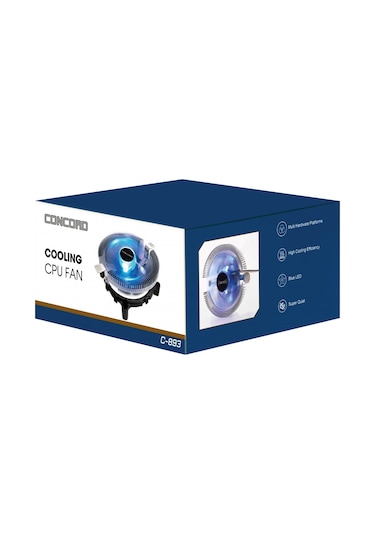 Concord C 893 Işıklı Blue Universal Lga Cpu İşlemci Fanı
