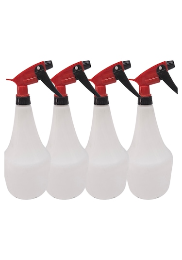 Kimyasal Dayanıklı Sprey Şişe 1 Lt Kırmızı Sıvı Püskürtme 4 Adet