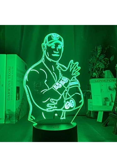 Güreş Yıldızı Karakter Gece Lambası 3d Gece Lambası Led Gece Lambası 3d İllüzyon Gece Işıkları Noel Hediyesi İçin Renk Değiştiren Masa Lambası 7 Renk Çok Renkli