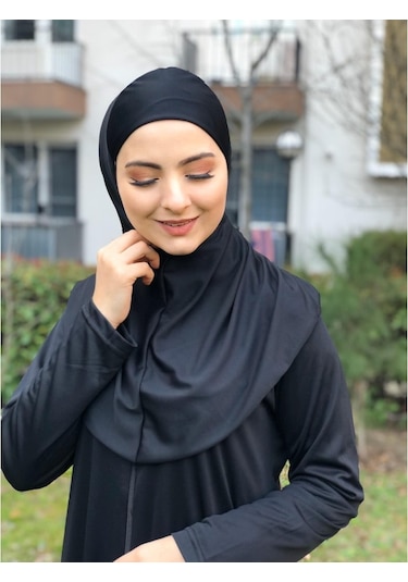 Tek Parça Fermuarlı Siyah Namaz Elbisesi Çok Renkli