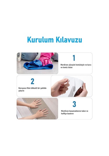 Halifleks Yapışkan Tabanlı Merdiven Basamak Paspası Rip Halı Kaymaz Tabanlı - Sütlü Kahve Sütlü Kahve