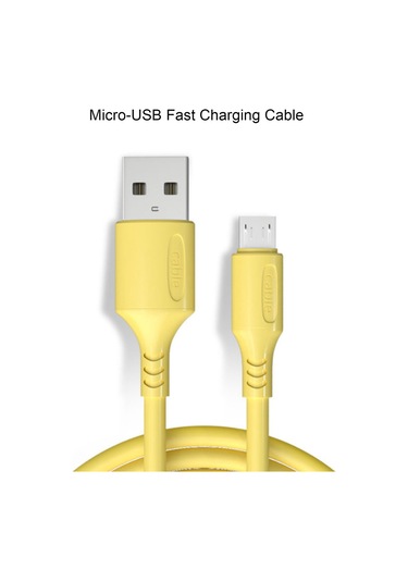 Gajeena 3a Hızlı Şarj Micro-usb Kablosu, Dayanıklı Malzeme, Sarı Renk, 1 Metre Uzunluk, Akıllı Telefon Uyumlu