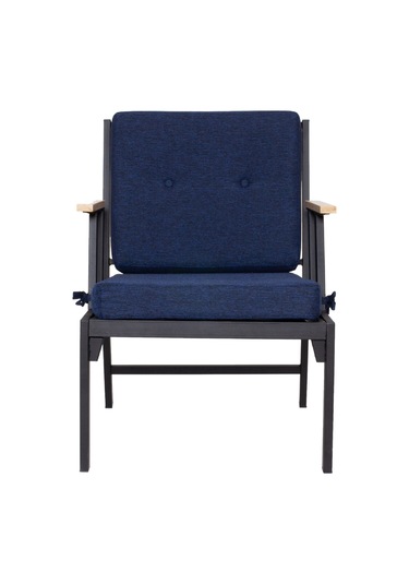 Koza Home Mist Lacivert Tek Kişilik  Bahçe Koltuğu Siyah İskelet 6004 Lacivert