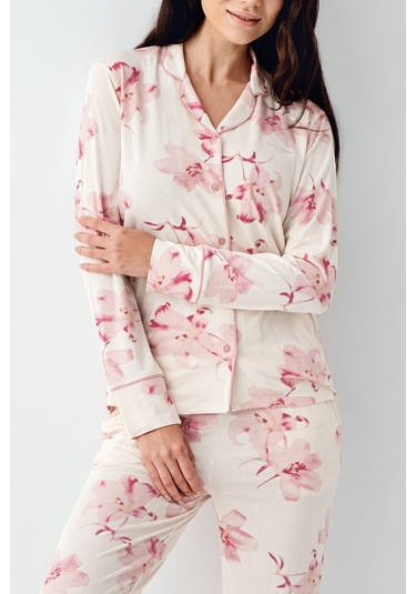 Pierre Cardin Kadın Krem Gömlek Pijama Krem