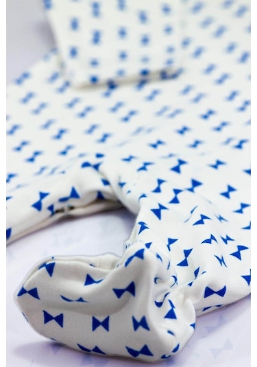 Boumini Yeni Doğan Patikli Bebek Tulumu 0-6 Ay Papyonlu Bebek