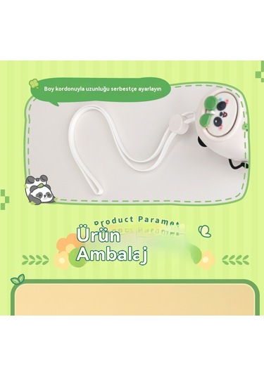 Aurora Panda El Tipi Asılıboyun Fan Usb Şarjı 1
