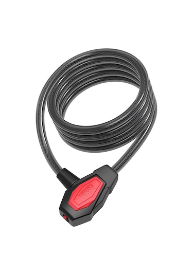 Knox 6001 Kilit Halat Bisiklet 185 CMx10 MM Anahtarlı Siyah