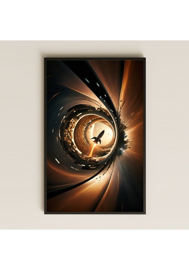 Boyut Tünelinden Fırlayan Roket Temalı Pleksi Tablo - Işık Hızında Kozmik Enerji
