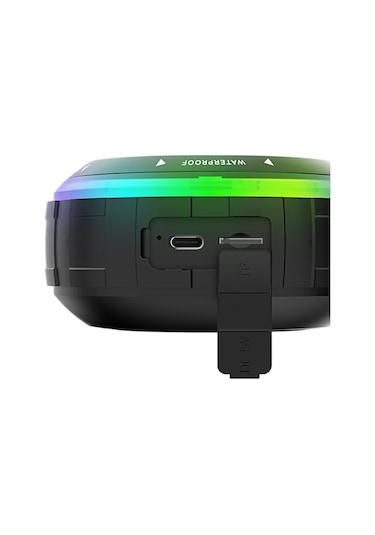 Lenyes S223 Rgb Işıklı Askı Aparatlı Mini Bluetooth Speaker Hoparlör V5.3 Siyah