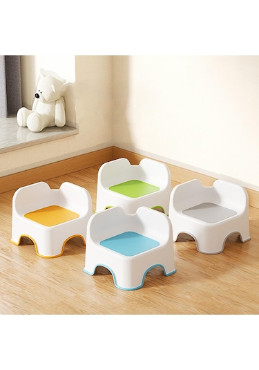 Homyl Çocuklar Için Küçük Tabure Sırtlı Ayaklı Turuncu Turuncu