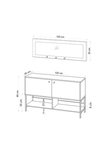 Decormet Blass Ayakkabılık Safir Meşe- Dec-20062 Çok Renkli