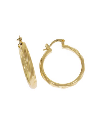 Kadın Burgulu Model Halka Çelik Küpe Gold